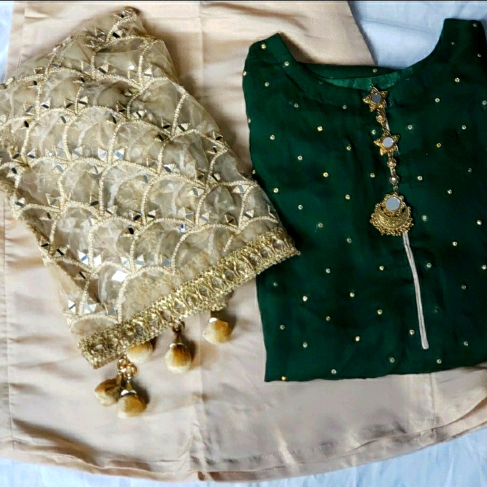 Flared pants with kameez